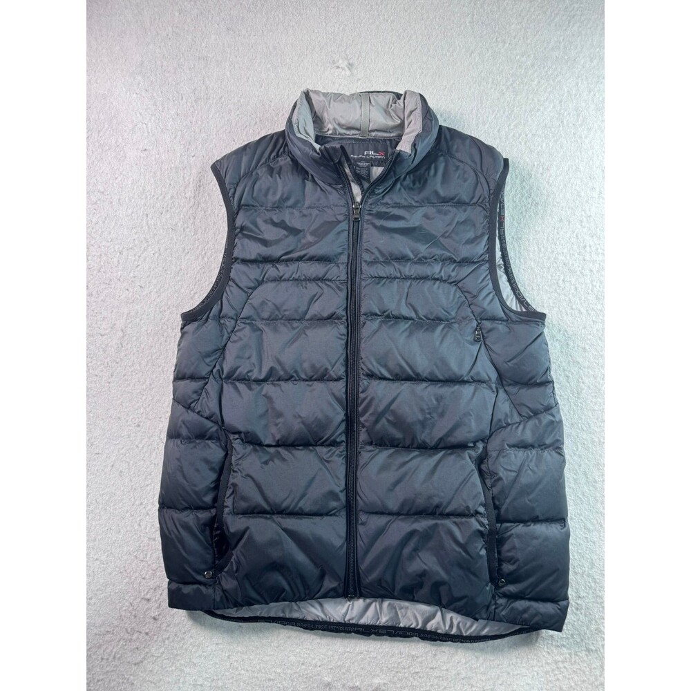 RLX Ralph Lauren Men's M Puffer Vest Black Full Zip Lightweight Down Feather
